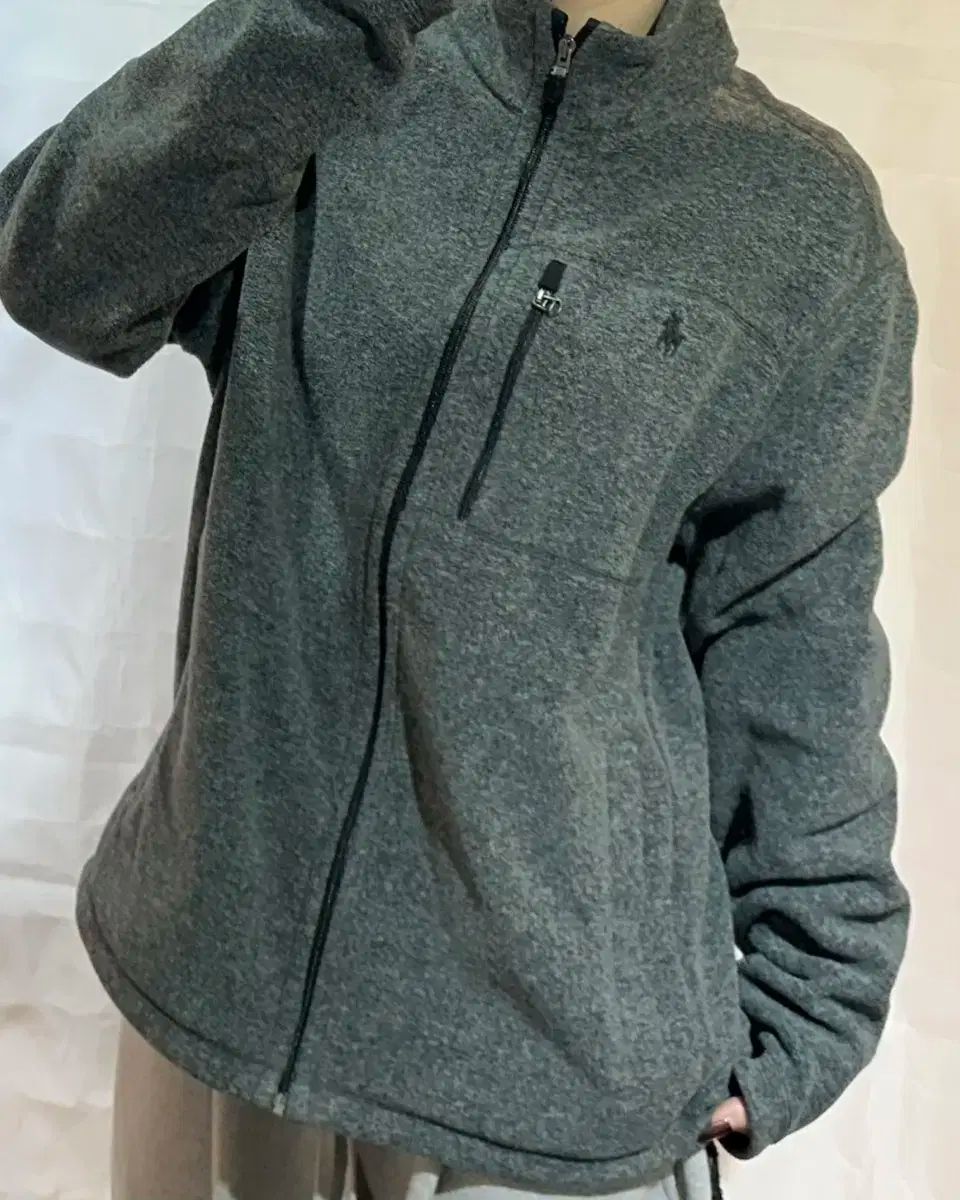 POLO RALPH LAUREN ブラック ポニー チャコール フリースジャケット