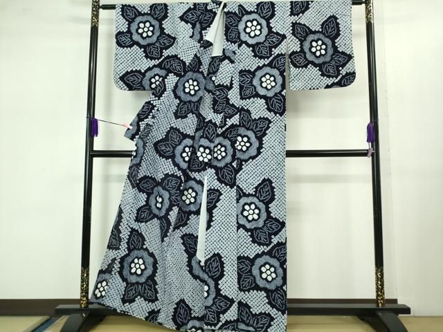 平和屋着物 上 夏物 浴衣 有松鳴海絞り 草花文 綿 kh 5