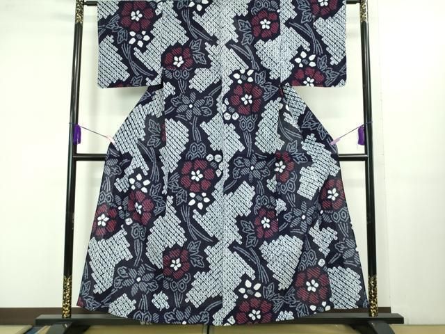 平和屋着物 上 夏物 浴衣 有松鳴海絞り 舞花文 綿 kh 5