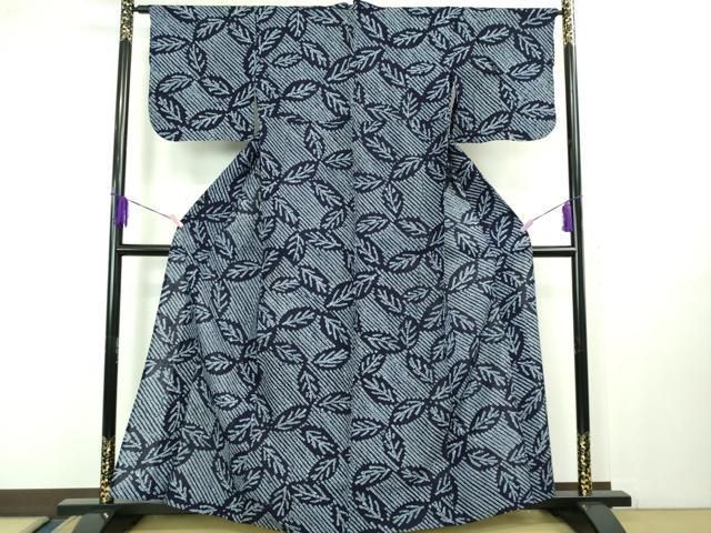 平和屋着物 上 夏物 浴衣 有松鳴海絞り 草葉文 綿 kh 5