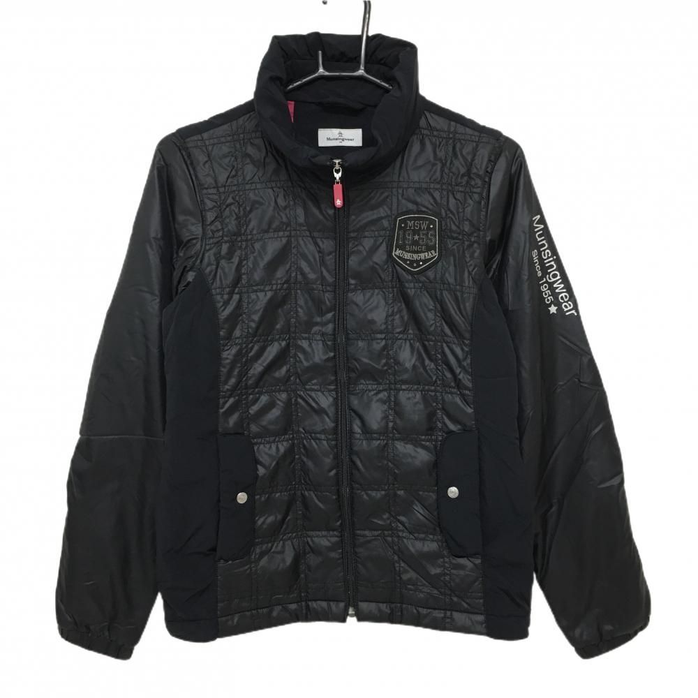 美品】マンシングウェア 2WAY中綿ジャケット 黒 袖着脱可 レディース M 