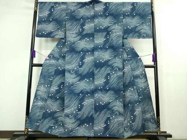 平和屋着物 上 夏物 竺仙 綿 浴衣 立波に千鳥 kh 5