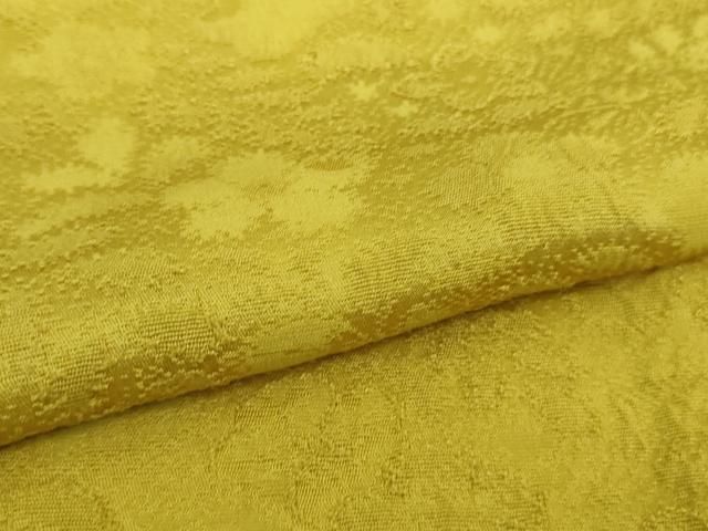  平和屋着物 上 色無地 お召地 辻が花地紋 支子色 さが美扱い 反端付き kh 5 色無地 着物