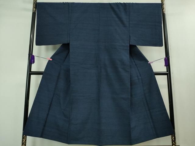 平和屋着物●男性　結城紬　杢　アンサンブル　長羽織　濃紺地　正絹　逸品　DAAY1953ps 平和屋着物□極上 男性 結城紬 アンサンブル 長羽織 杢 紺青色 逸品 未