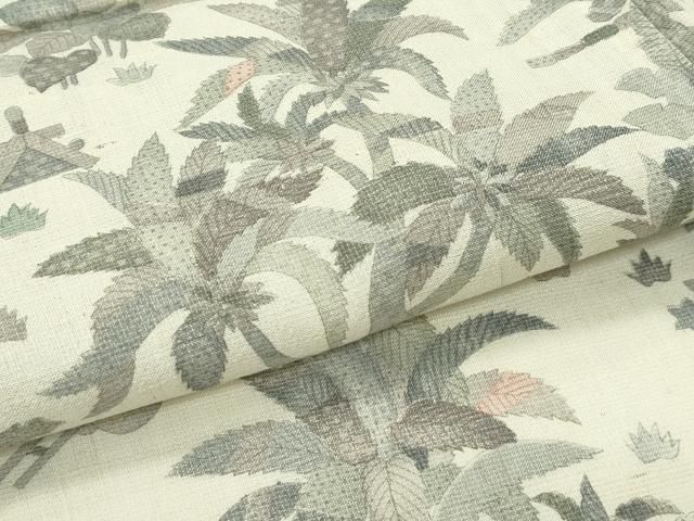  平和屋着物 上 生紬 単衣 風景文 s 5 紬 着物