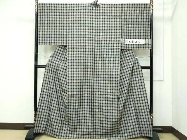 平和屋着物 上 西新 万葉つむぎ 手織花結城 花織 証紙付き s 5