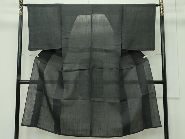 平和屋着物□極上 男性 夏物 石川県指定無形文化財 能登上布 濃紺地 本  