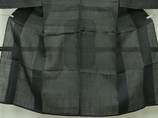 平和屋着物□極上 男性 夏物 石川県指定無形文化財 能登上布 濃紺地 本  