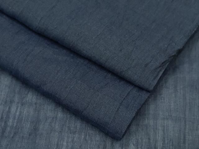 平和屋着物 上 男性 夏物 本場小千谷ちぢみ 色無地 藍鉄色 麻 CZAA4029s5