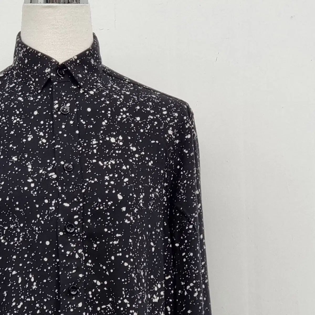 サンローラン　スプラッターシャツ　サイズ37美品 サンローラン スプラッターシャツ サイズ37美品