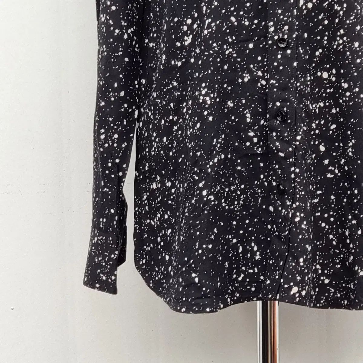 40 Saint Laurent サンローラン 395734 スプラッター シャツ ブラック