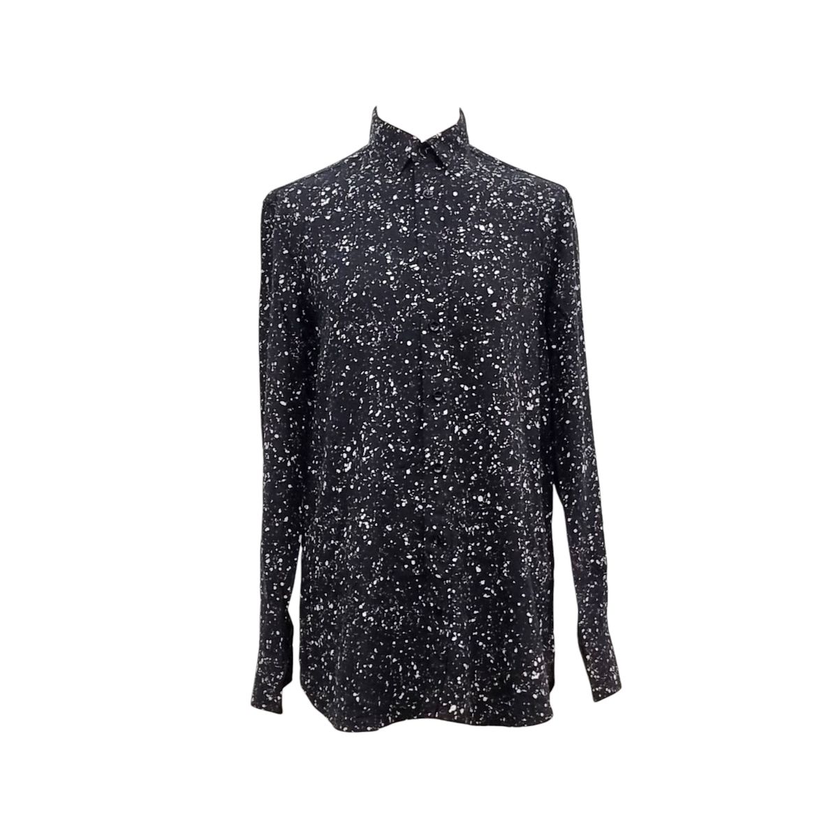 サンローラン　スプラッターシャツ　サイズ37美品 サンローラン スプラッターシャツ サイズ37美品