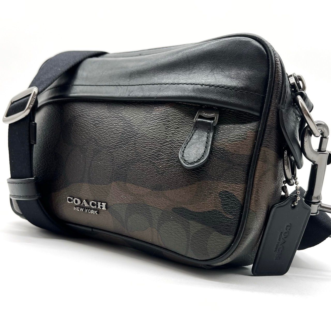 【極美品】coach コーチ　ショルダーバッグ　グラハム　シグネチャー　PVC ✦極美品COACHコーチショルダーバッグシグネチャーPVC レザー