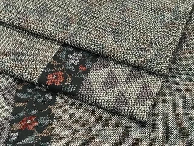 平和屋着物 上 本場大島紬 9マルキ 吉祥花唐草間道 s 5