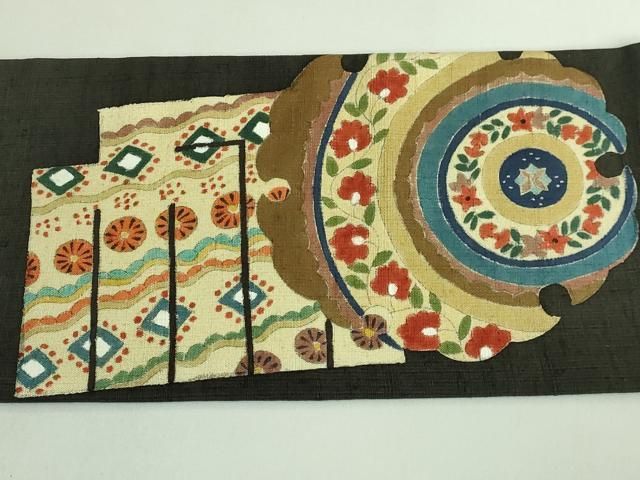 源氏香 黒緑色地