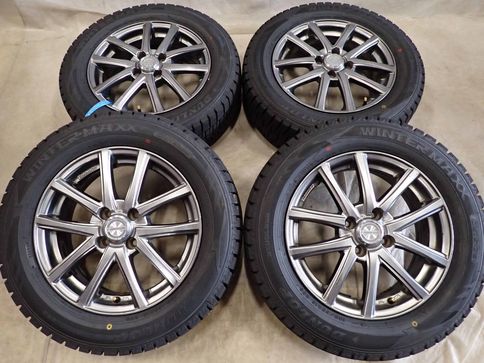  冬4本 製 会社宛 185 65 R 15 5 J 88 S ダンロップ WINTER MAXX WM 02 アルミ フリード ノート MAZDA 2 デミオ NO D 6554 15インチ タイヤ ホイールセット