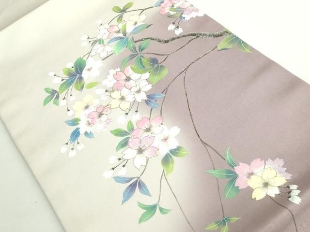 平和屋着物 上 塩瀬 九寸開き名古屋帯 手描き 枝桜 金彩 kh 5