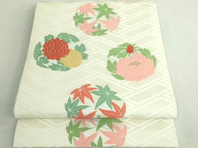 専用帯2353●人間国宝 俵屋 喜多川平朗 有職織物 高級正絹名古屋仕立名古屋帯 平和屋着物□極上 俵屋 人間国宝 喜多川平朗 有職織物 九寸開き名古屋