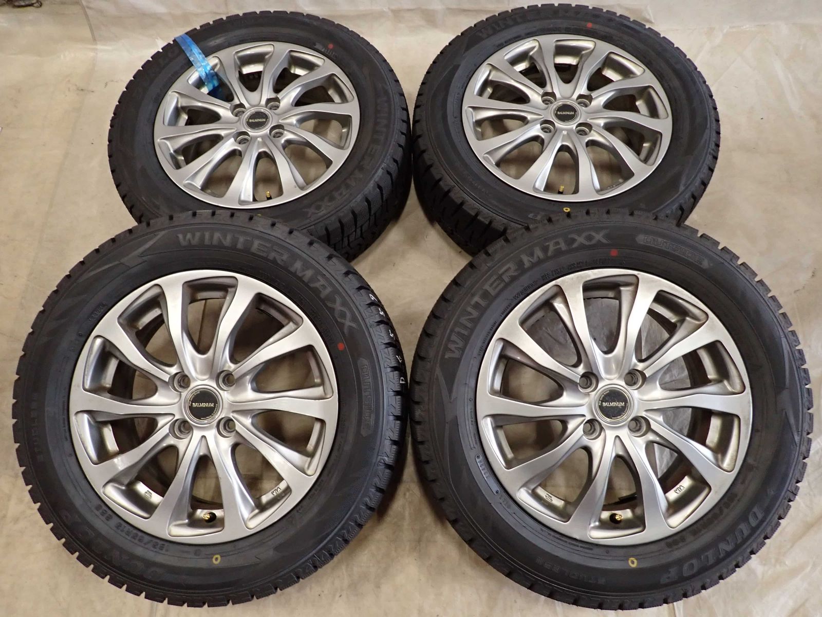  冬4本 製 会社宛 185 65 R 15 5 J 88 S ダンロップ WINTER MAXX WM 02 アルミ フリード フィット MAZDA 2 デミオ NO D 6559 15インチ タイヤ ホイールセット