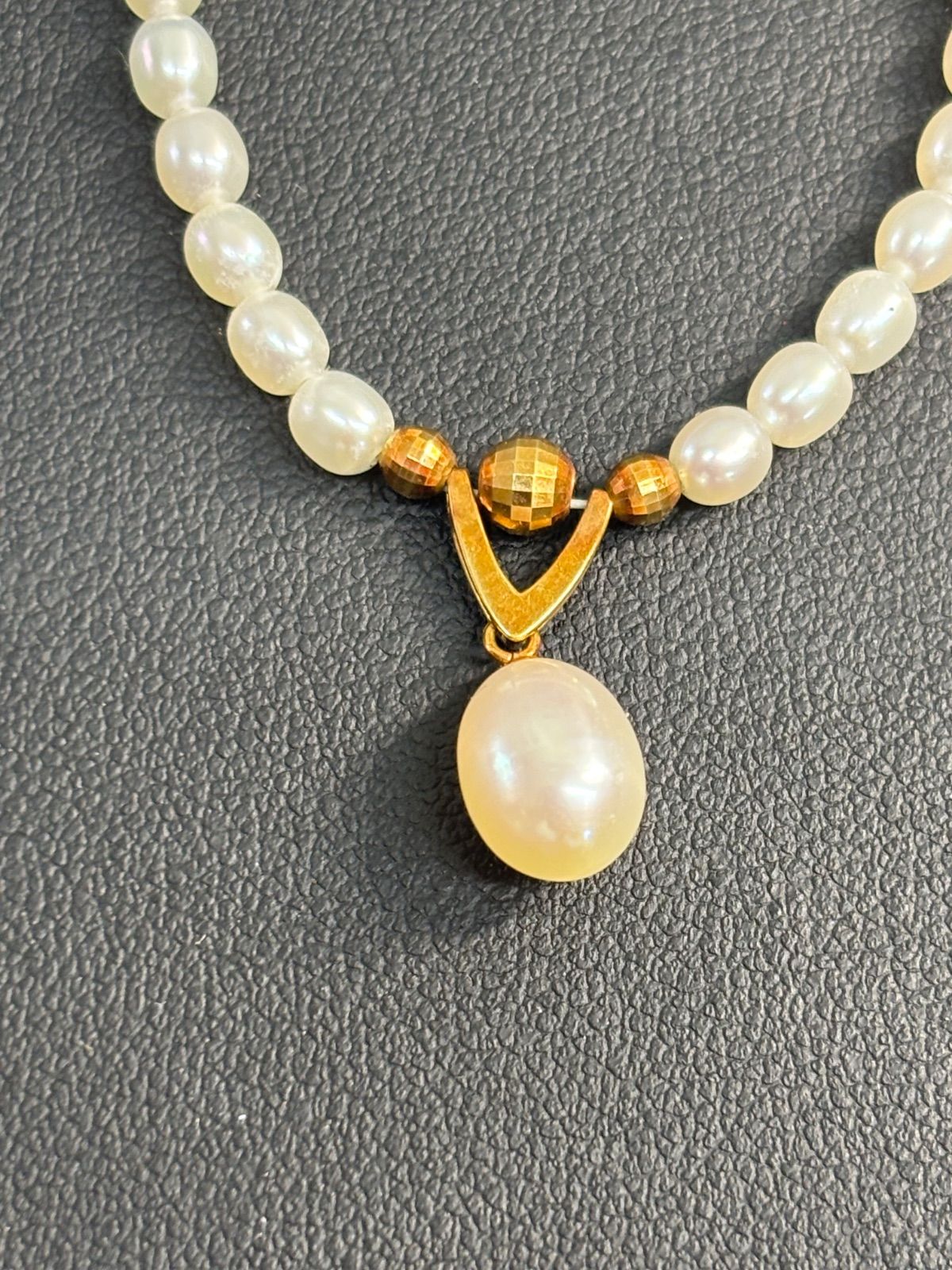 K 18 淡水パール ネックレス 9 g 43 cm レディース