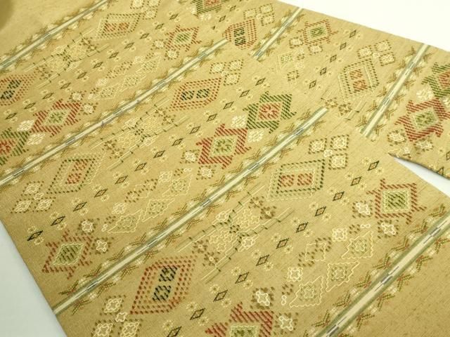 平和屋着物■極上　本場琉球　読谷山花織　紬地　九寸名古屋帯　逸品　未使用　DZAB1244kh5 平和屋着物□極上 本場琉球 読谷山花織 紬地 九寸名古屋帯 逸品