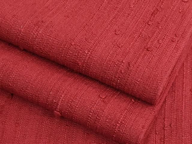 平和屋着物□極上 浦野理一 経節紬 九寸名古屋帯 茜色