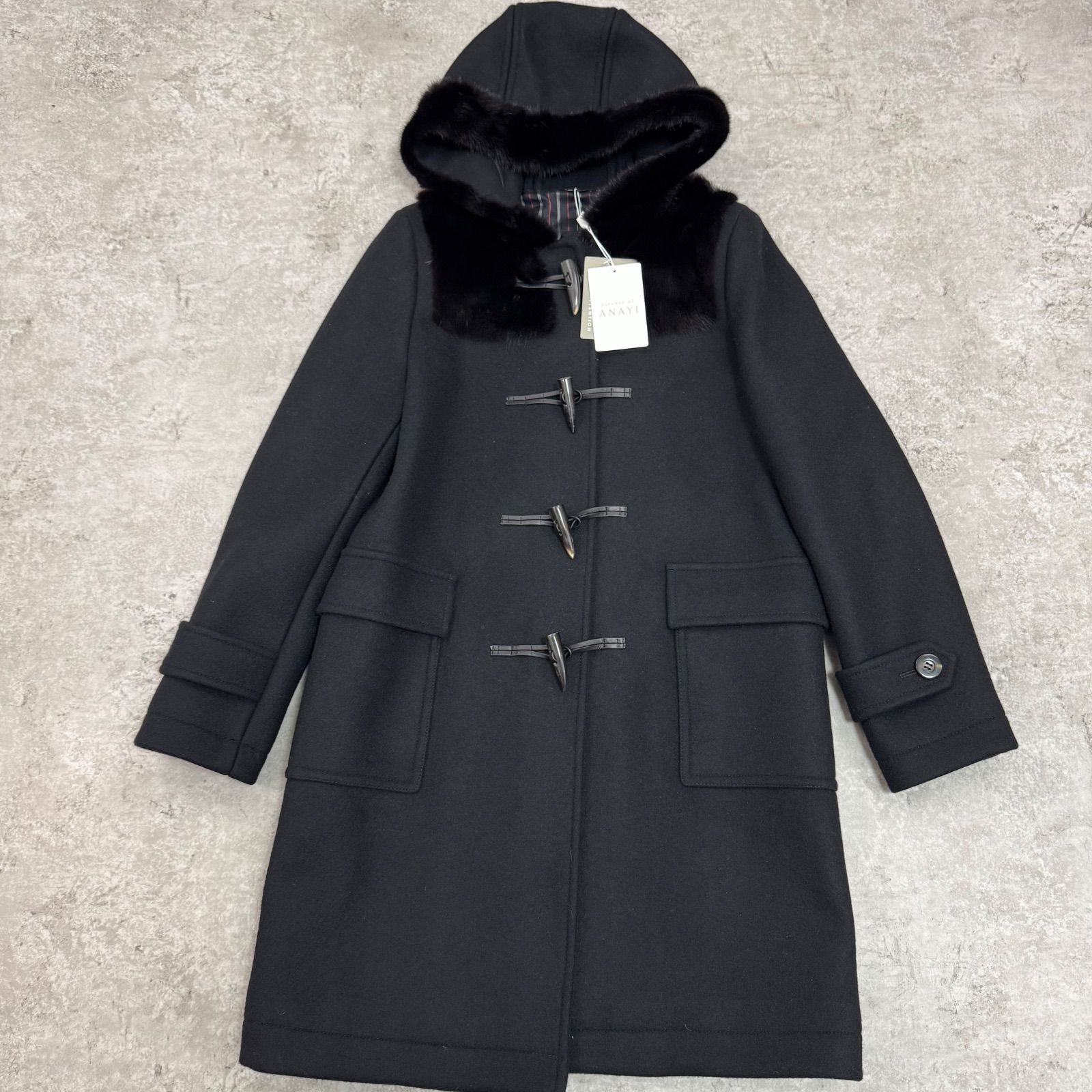 ANAYI アナイ ダッフルコート ミンクファー ウール 38 アウター レディース