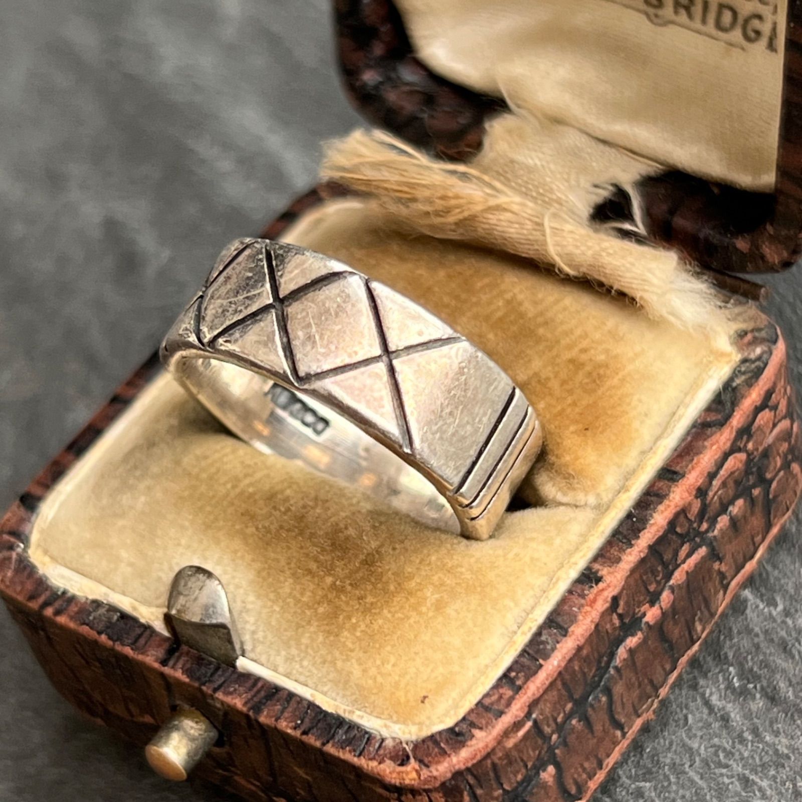 メキシコ製 シルバー925 リング ヴィンテージ 幾何学模様 バンドリング