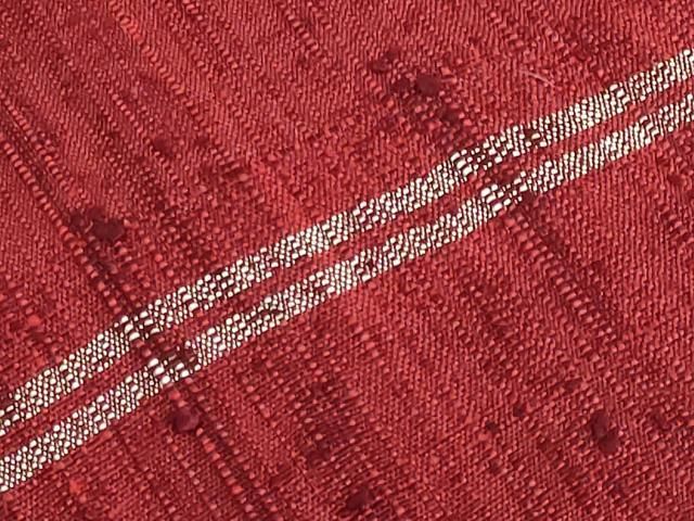 九寸名古屋帯 茜色地