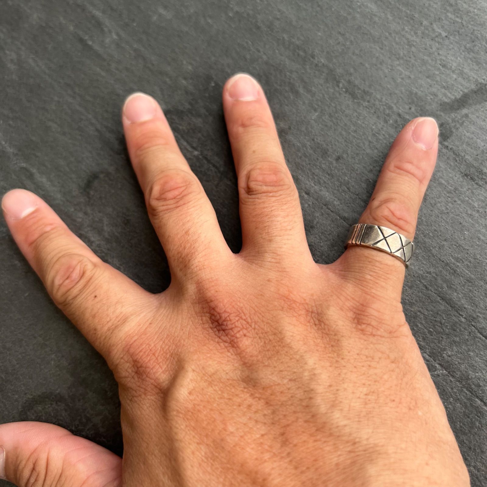 メキシコ製 シルバー925 リング ヴィンテージ 幾何学模様 バンドリング