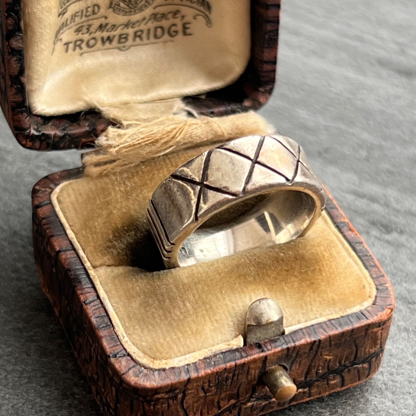 メキシコ製 シルバー925 リング ヴィンテージ 幾何学模様 バンドリング