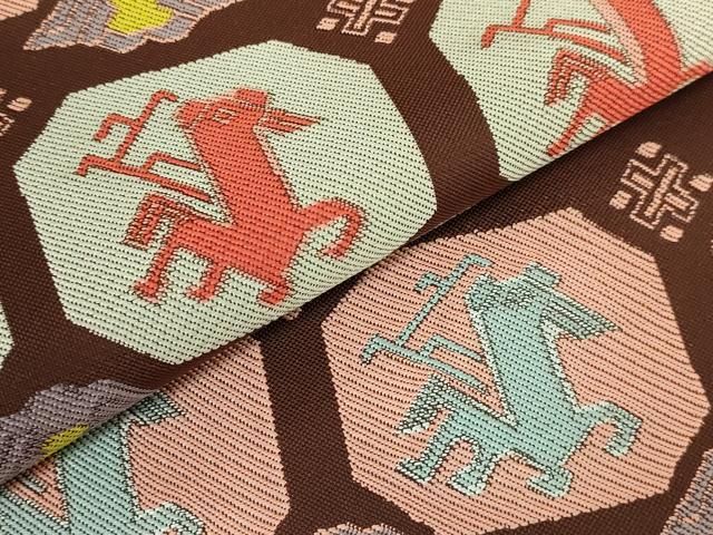 平和屋着物□極上 龍村晋謹製 全通柄袋帯 名物有栖川馬手錦 逸品