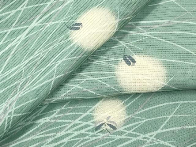平和屋着物 上 夏物 小紋 絽 蛍暈し 蛍芝草文 老竹色地 s 5