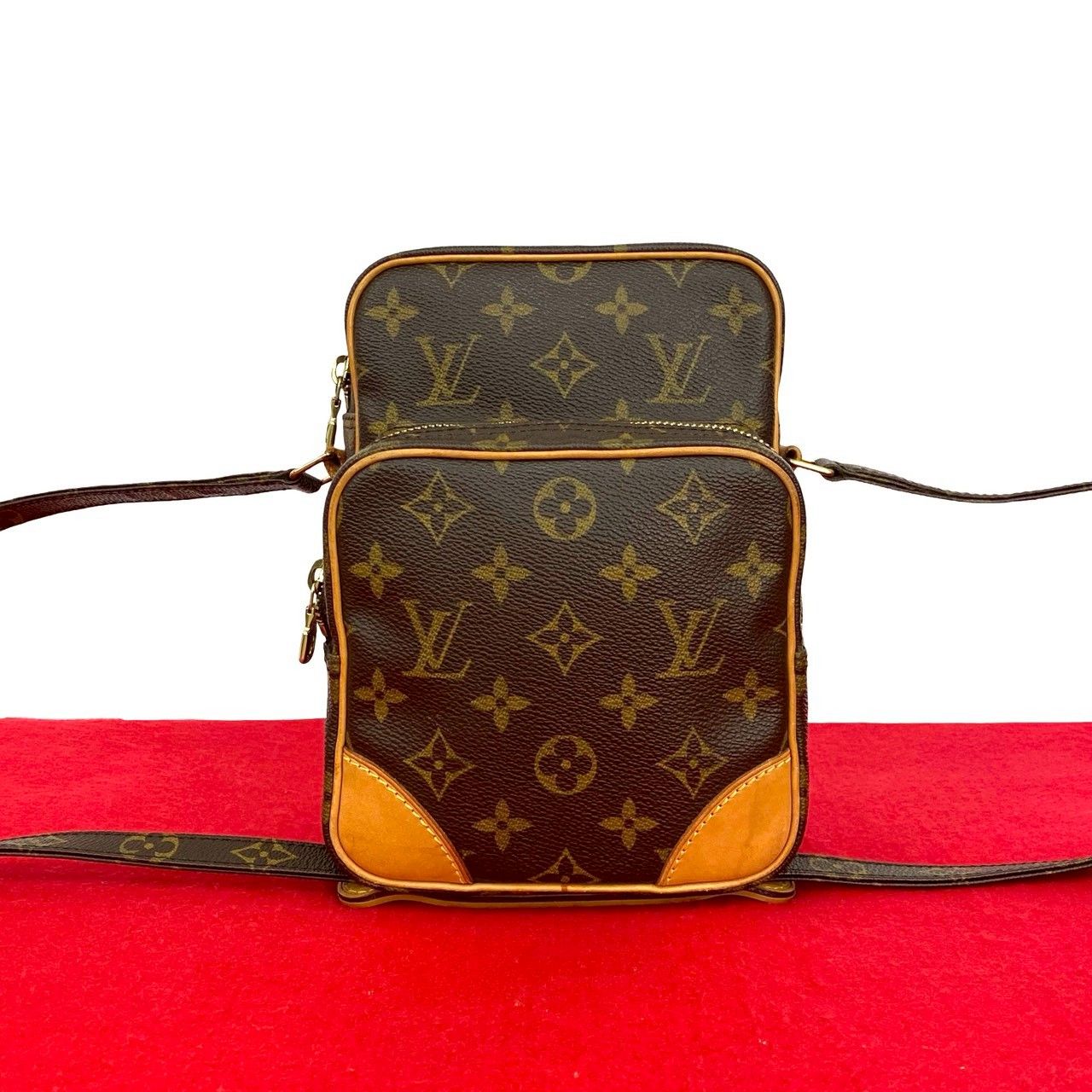 LOUIS VUITTON ルイヴィトン ヴィンテージ アマゾン モノグラム レザー ミニ ショルダーバッグ ポシェット ブラウン 41173