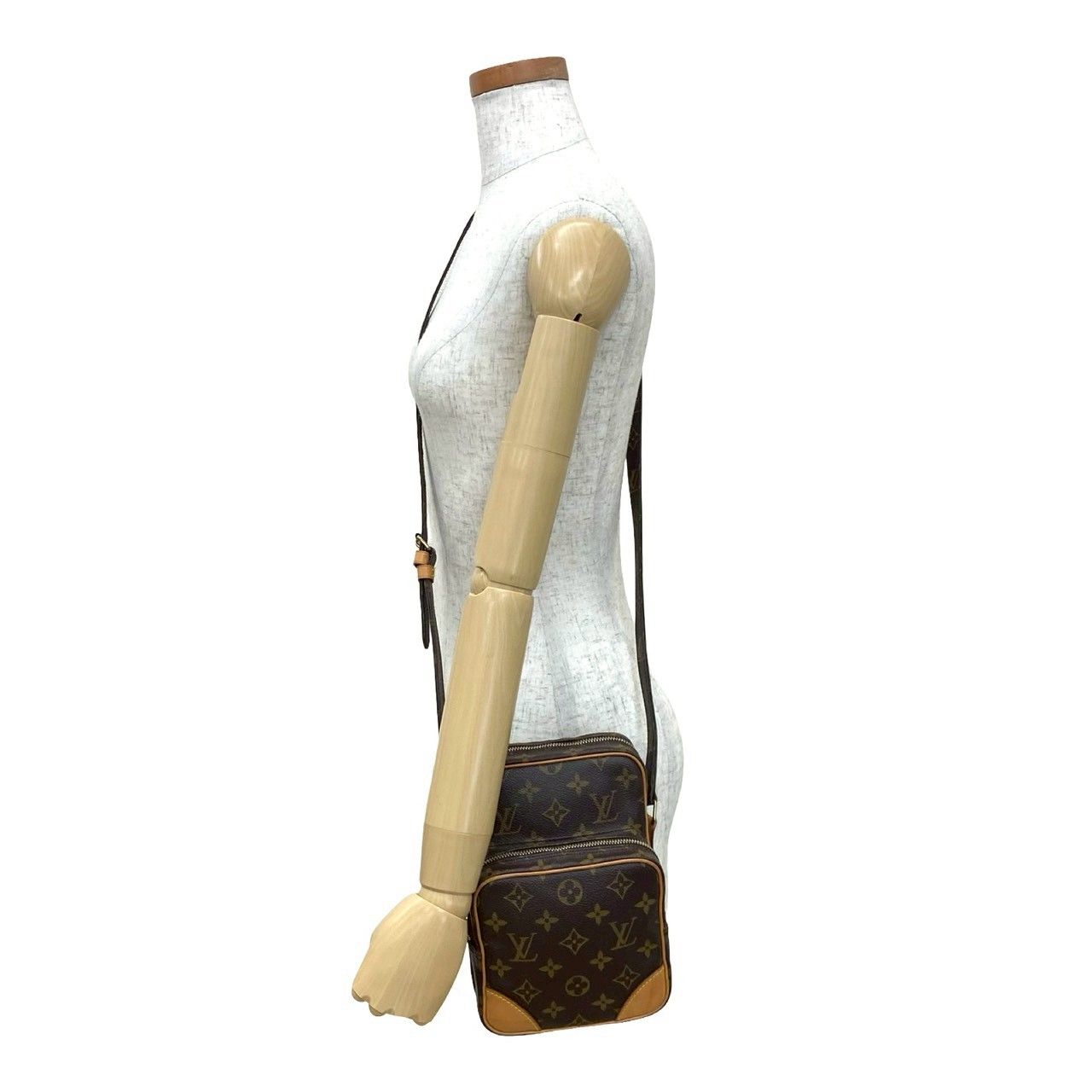 LOUIS VUITTON ルイヴィトン ヴィンテージ アマゾン モノグラム レザー ミニ ショルダーバッグ ポシェット ブラウン 41173