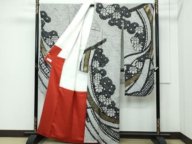 平和屋着物 上 振袖 総絞り 熨斗菊文 黒地 金彩 やまと誂製 s 5