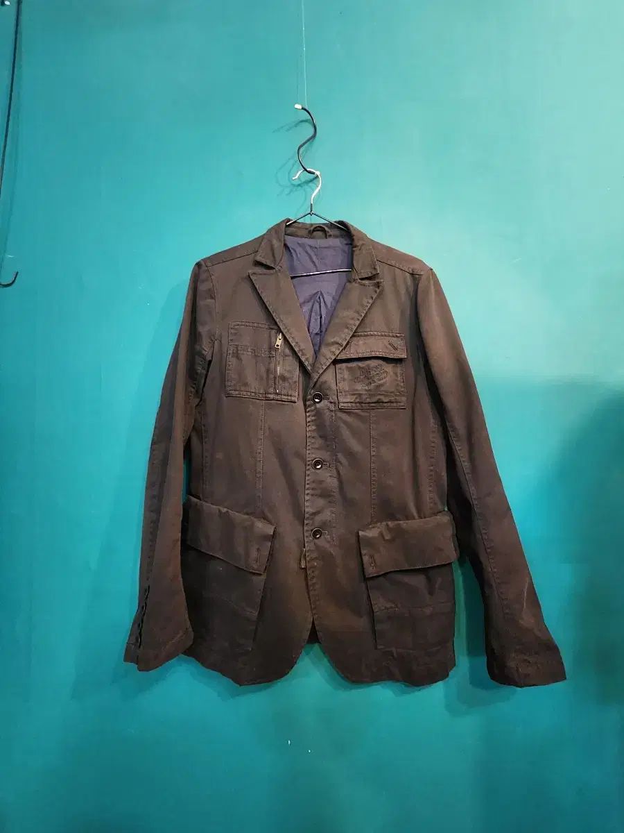 DIESEL メンズ ヴィンテージ クアッドポケット 3B コットン ブレーザー ジャケット