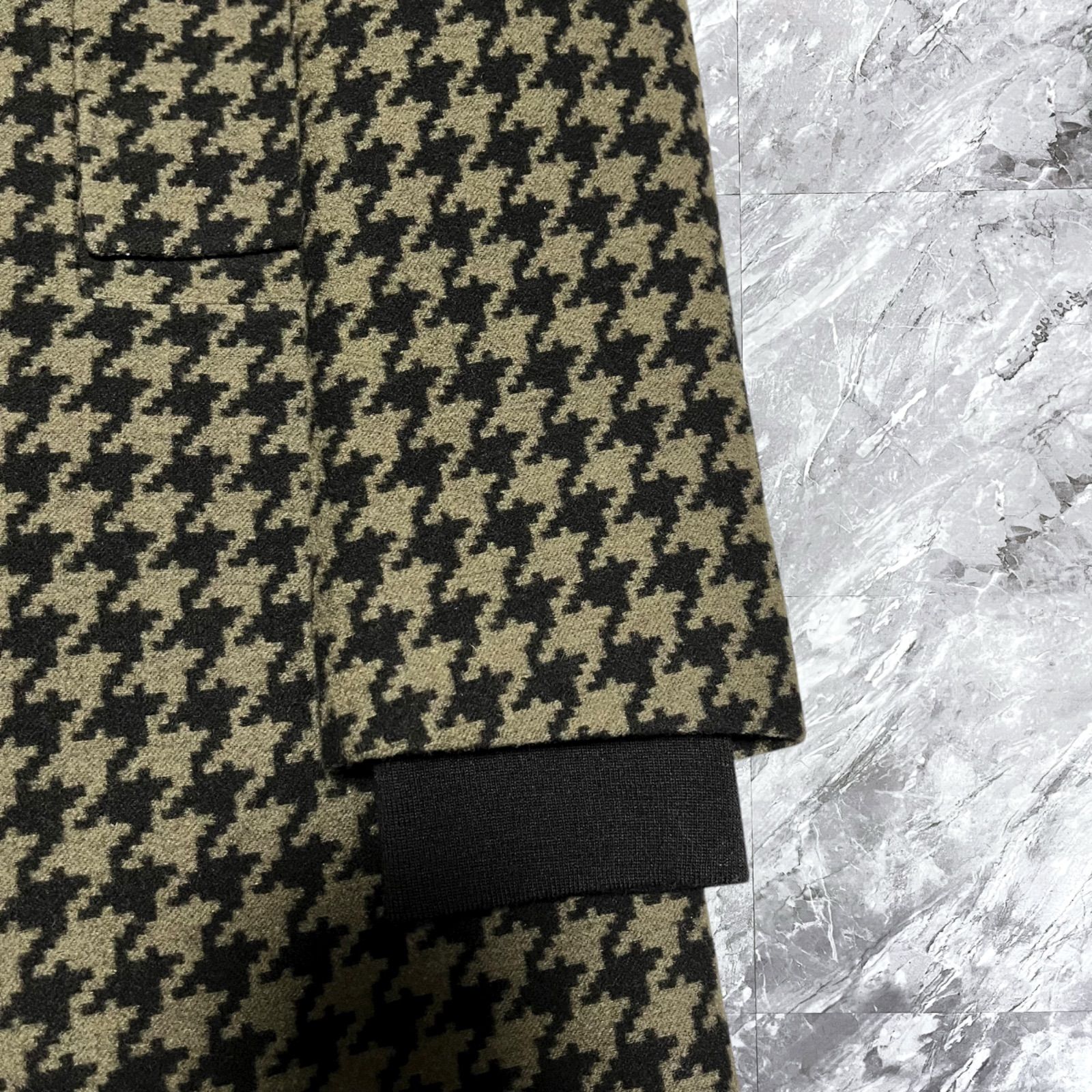 ま*ん様 未使用級　PSポールスミス　チェスターコート　千鳥柄　Mサイズ　濃紺 ウールカシミヤ チェスターコート（ネイビー） ｜ポール・スミス