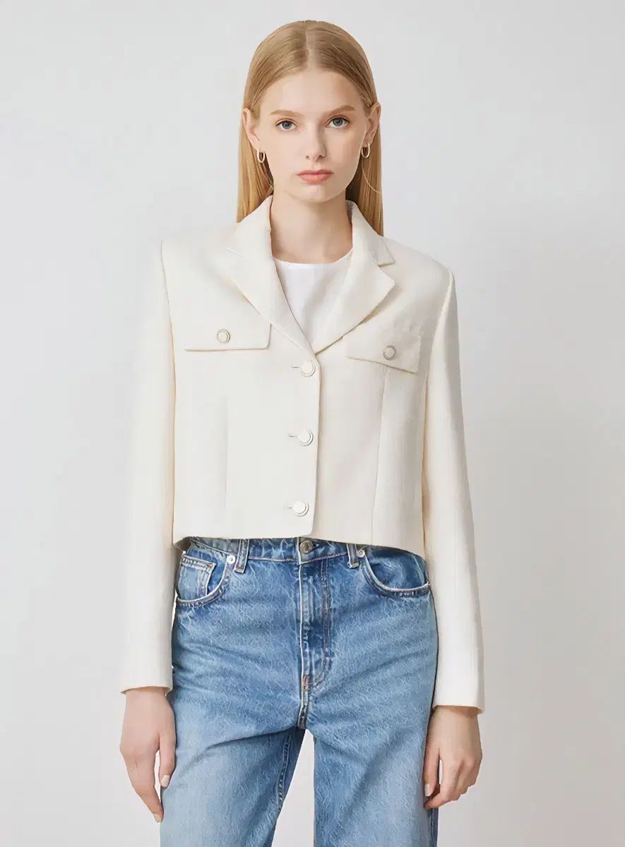 リスト LIST ツイード クロップド ジャケット ベージュ