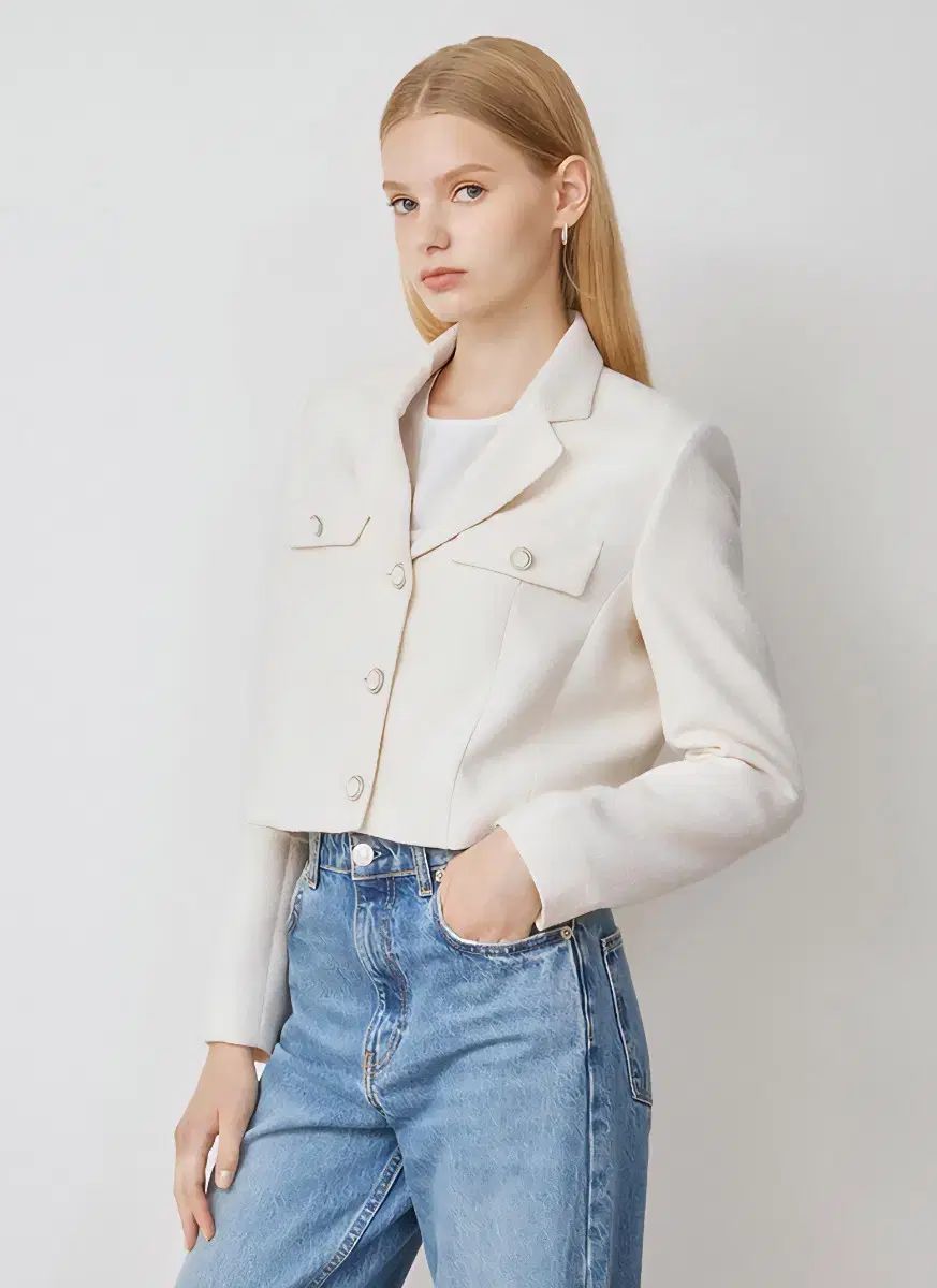 リスト LIST ツイード クロップド ジャケット ベージュ