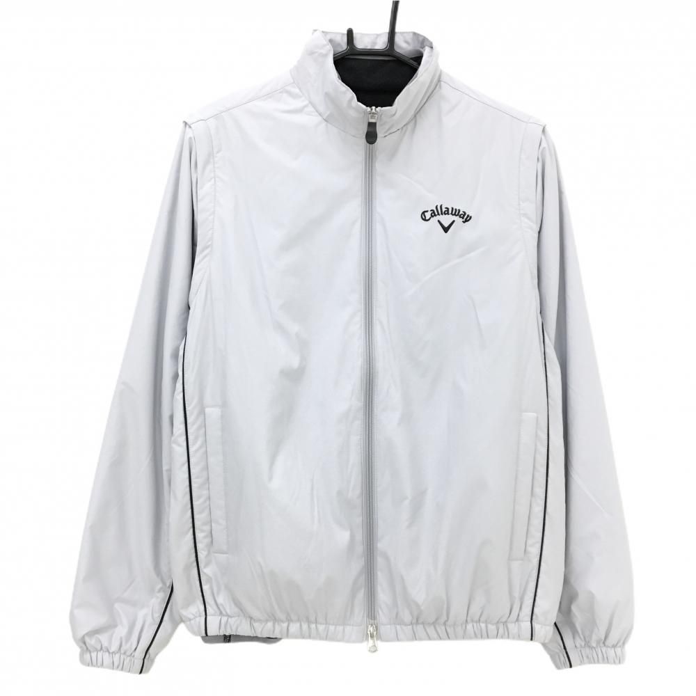 キャロウェイ フリースライナー付き中綿ジャケット ライトグレー 4WAY 袖着脱可 フリース付 ブルゾン メンズ M ゴルフウェア Callaway