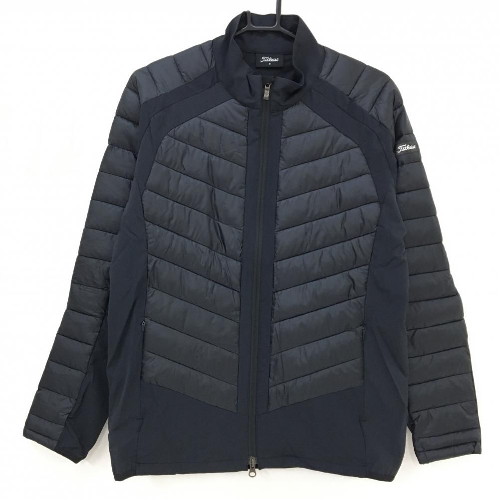 タイトリスト 中綿ジャケット 黒 サイド切替 PERTEX 撥水 メンズ M ゴルフウェア TITLEIST