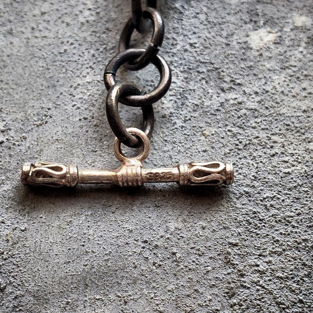 ヴィンテージ VINTAGE ロックス デザイン チェーンブレスレット 彫金チェーン 彫り模様 ユニセックス 北欧調 重厚 Engraved Chain Bracelet Antique Finish