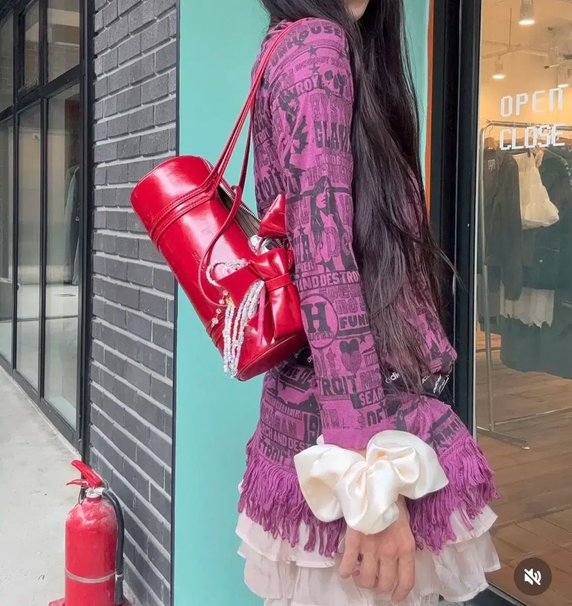  ヒステリックグラマー マジェンタ スリーブ 長袖 Tシャツ カットソー