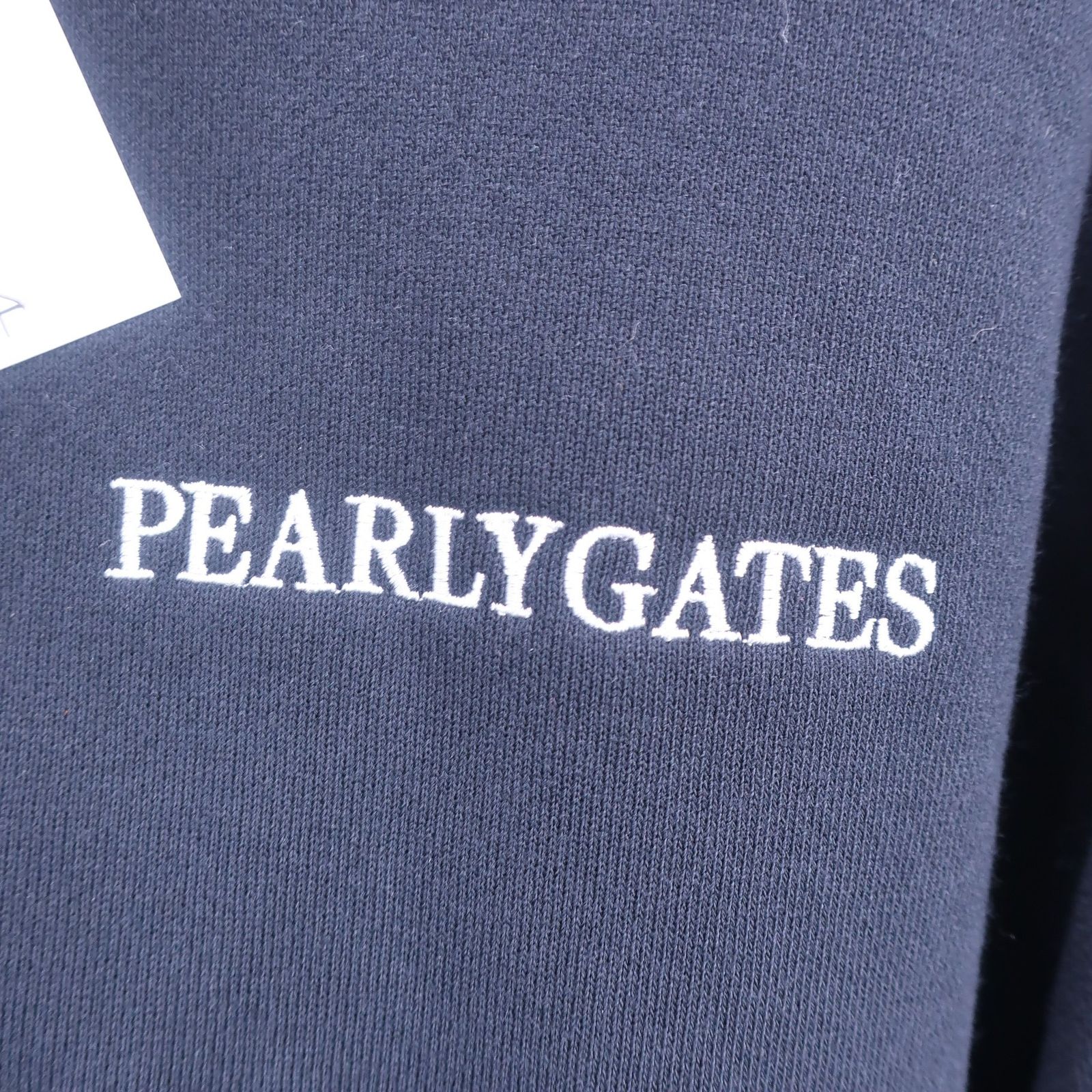 PEARLY GATES ロゴ ロング フーディコート 1 ネイビー 美品】PEARLY GATES(パーリーゲイツ) パーカー ネイビー DISNEY 100