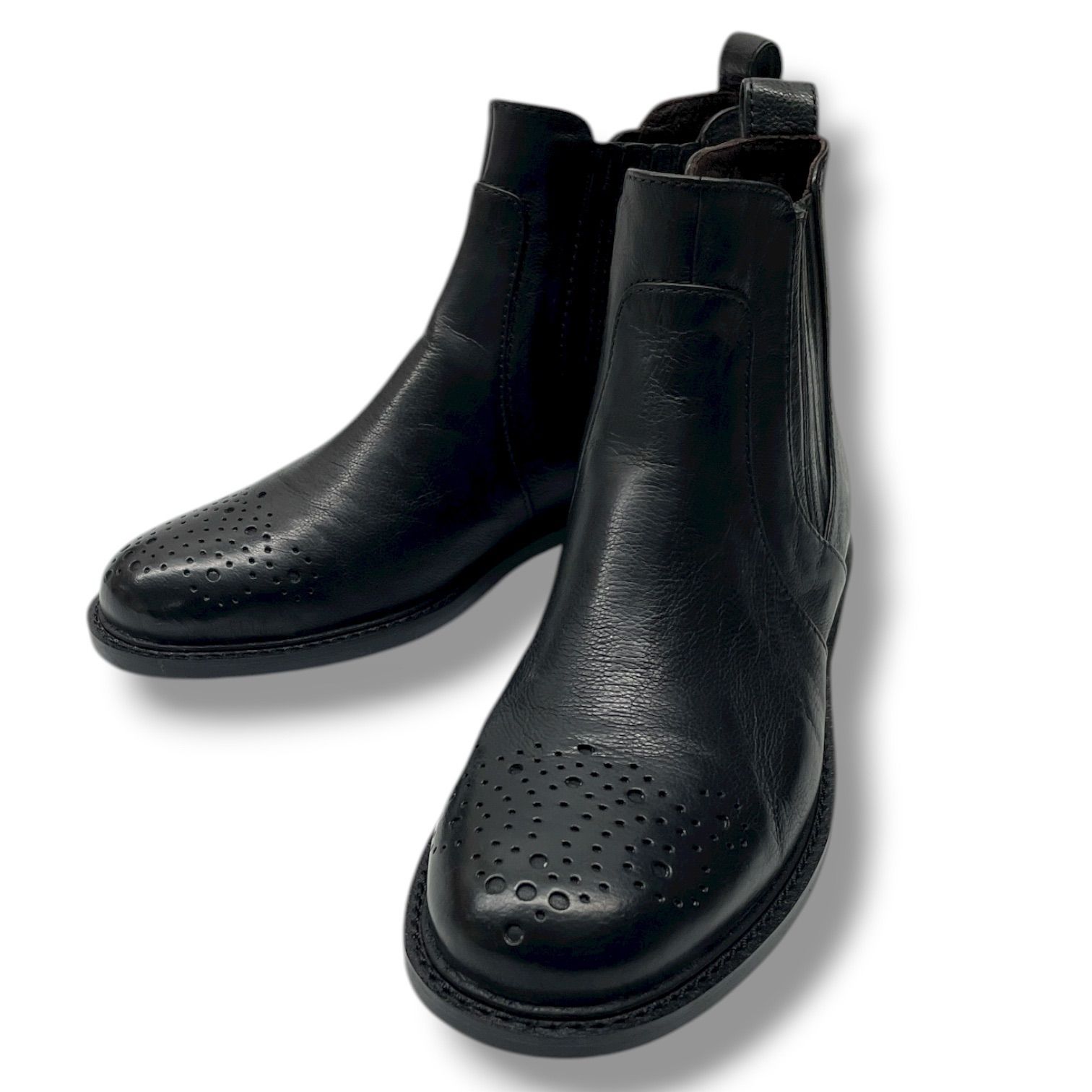 YOSHITO de ORANGE ヨシトデオランジェ ショートブーツ レザーブーツ ブーティ サイドゴア ヒール シューズ 靴 B 5623 黒 ブラック 22 cm レディース 秋 冬 ゴーゴー古着マルイファミリー 26 No.182