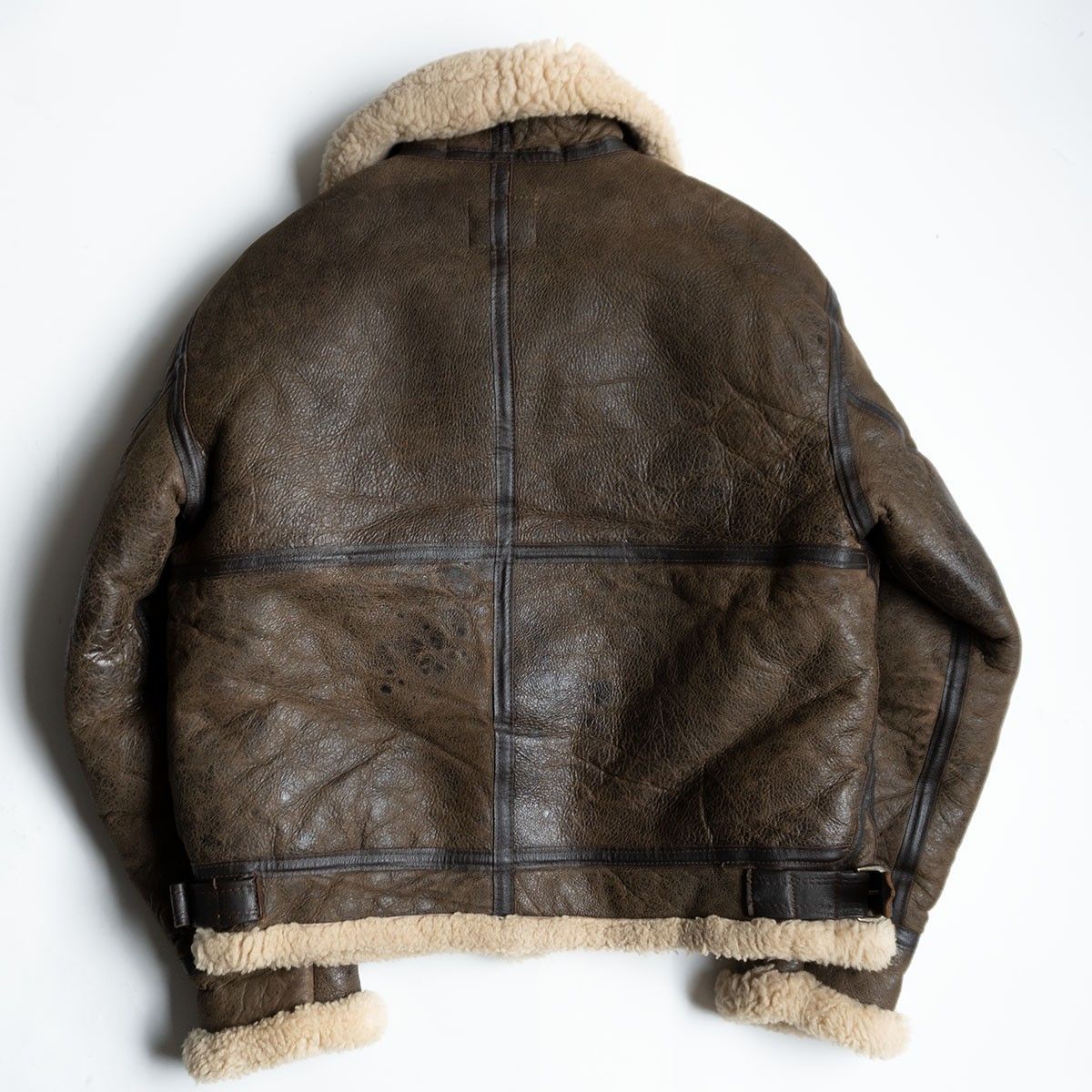 雰囲気抜群 ビッグサイズ AVIREX B-3 ムートンボンバージャケット 42 アヴィレックス フライト レザー ジャケット 25110135