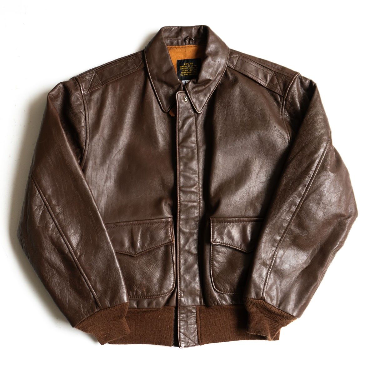 AVIREX A-2 ホースハイド フライトジャケット 40 ブラウン レザー アビレックス 25110166