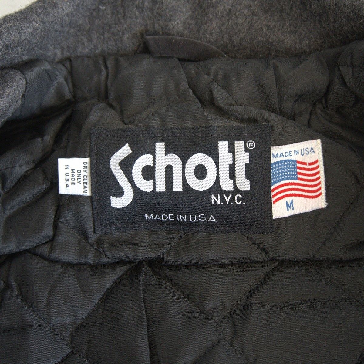 タグ付き未使用品】SCHOTT【736A シングル ピーコート】M グレー