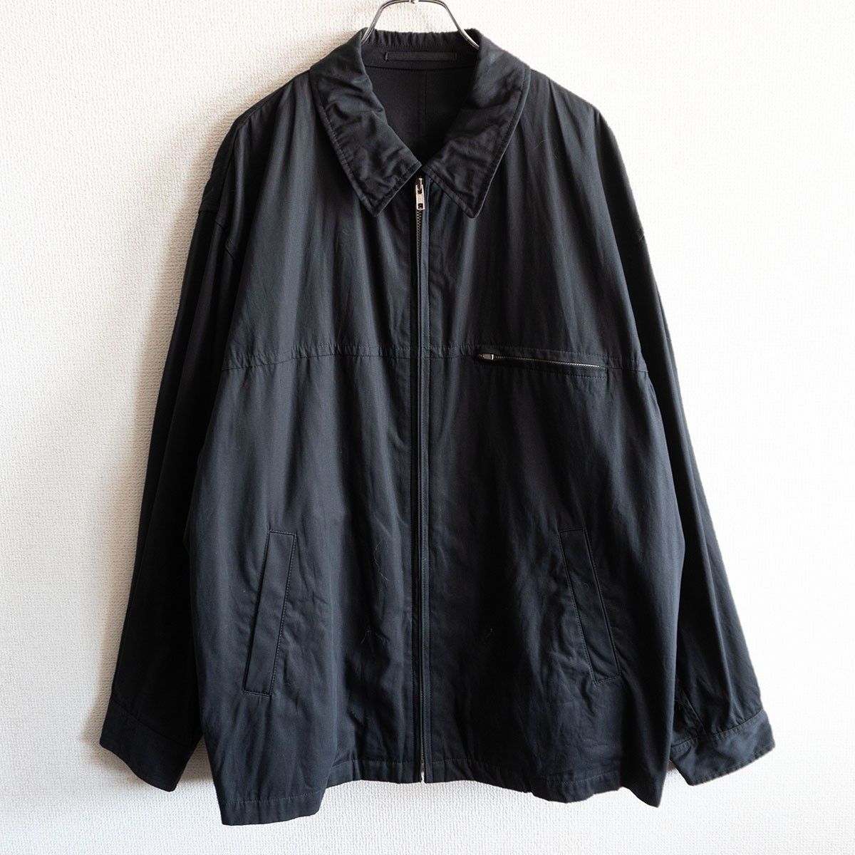 90s アーカイブ COMME des GARCONS HOMME コットン ジップ ジャケット ブラック コムデギャルソンオム 25110345